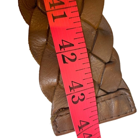 Brown Braided Leather Belt - Picture 6 of 8